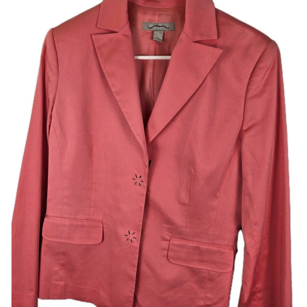 Vintage ALAN FLUSSER Sz 6 Coral Pink 2-snap Blazer Coquette Pretty In Pink 1950s